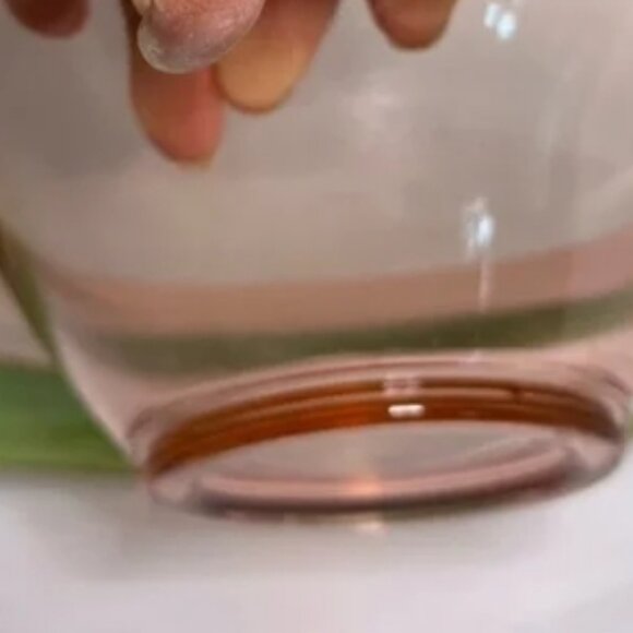 Vintage Tiffin Franciscan Rambler Rose Rolled Edge Console Pink Green Gold Rim - Picture 10 of 17